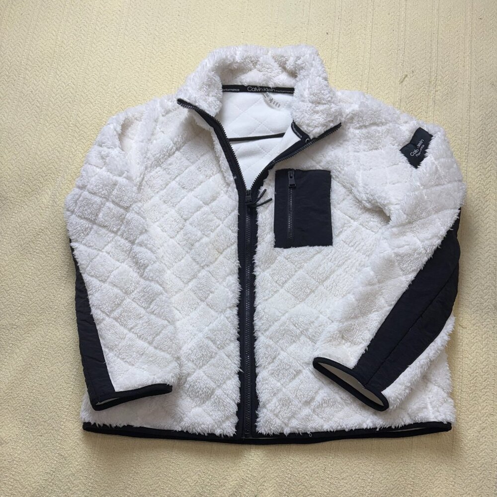 Women's Calvin Klein Performance Sherpa Jacket White XXL
